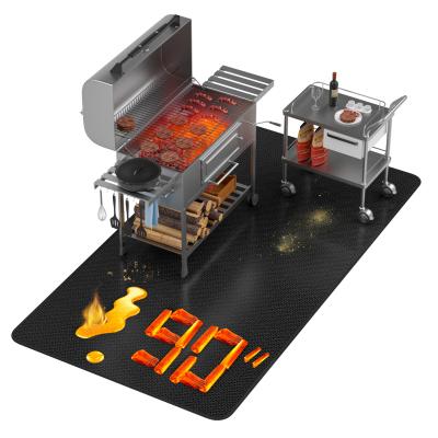 Super Extra Large 90x48 inch Under Grill Mat for Outdoor Grill, Charcoal, Flat Top, Smoker, Deck Patio Protection Mats, Indoor Fireplace Mats, Fire Pit Mat, Both Sides Fireproof Waterproof Pad 