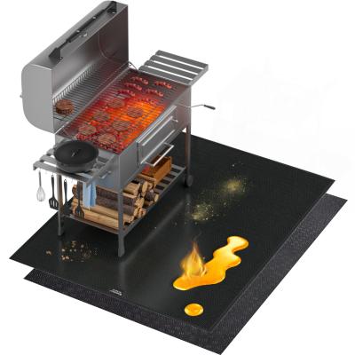 Wasmicro Large Grill Mats for Outdoor Grill Thickened 60x48, Double Layered Absorb Spills Mat with Fireproof Pad, for Under BBQ Pit, Charcoal, Smoker, Gas Grill, Griddle, Deck & Patio Protection Mat